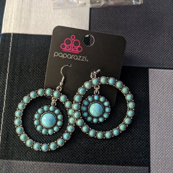 Saguaro Sanctuary Blue Earrings - Picture 1 of 1